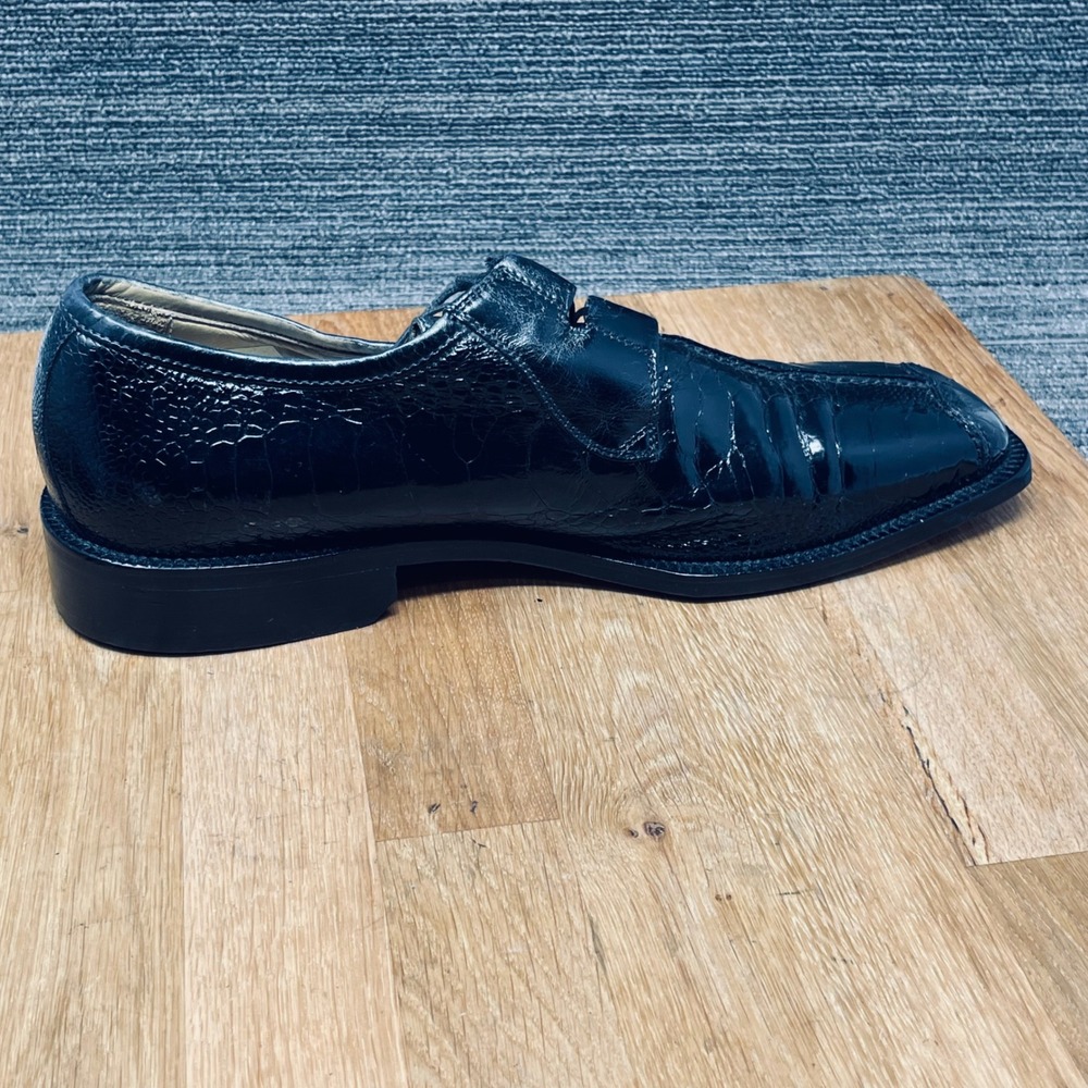 Belvedere Florence Dress Shoes Men 10 M Black Genuine Ostrich Leg Leather Italy - Picture 7 of 12